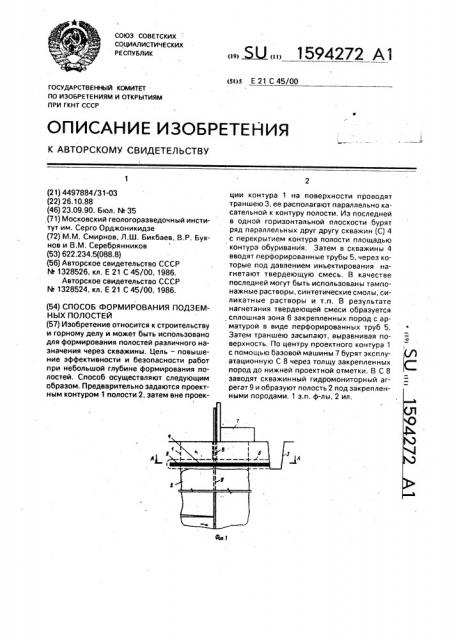 Способ формирования подземных полостей (патент 1594272)