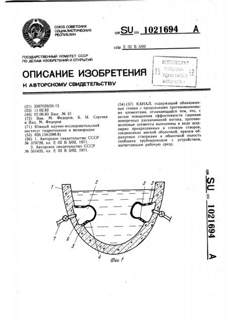 Канал (патент 1021694)