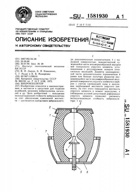Виброизолятор (патент 1581930)