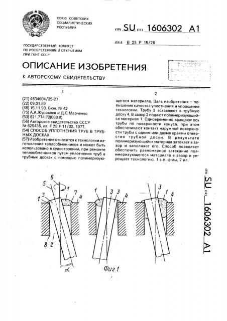 Способ уплотнения труб в трубных досках (патент 1606302)