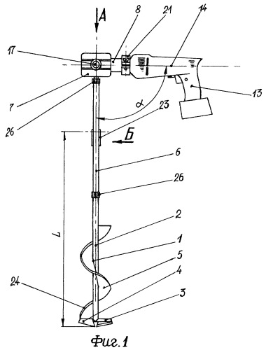 Ледобур землякова с мобильным электроприводом (патент 2278335)