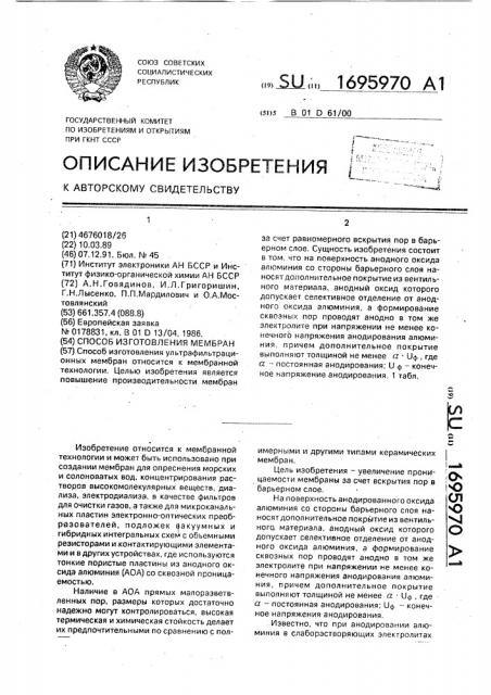 Способ изготовления мембран (патент 1695970)