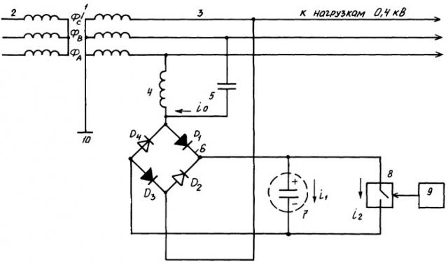 Генератор гутина к.и. и цагарейшвили с.а. ввода токов сигналов в трехфазную линию электропередачи 0,4 кв по схеме "фаза" - "фаза" с источником питания "фаза" - "фаза" (патент 2421907)