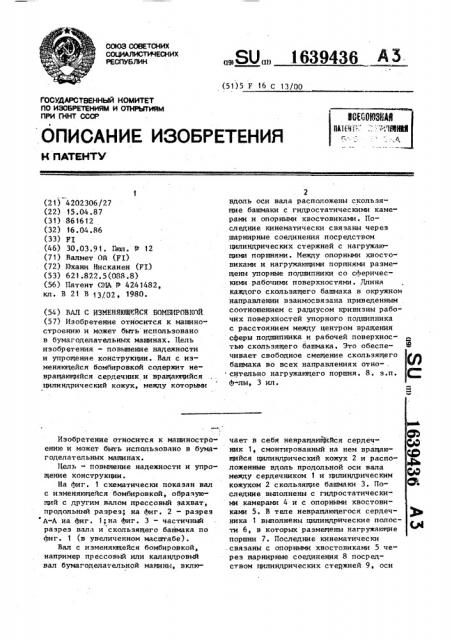 Вал с изменяющейся бомбировкой (патент 1639436)