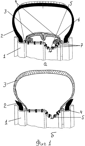 Автомобильное колесо с пневматическим опорным телом аварийного движения (патент 2309854)