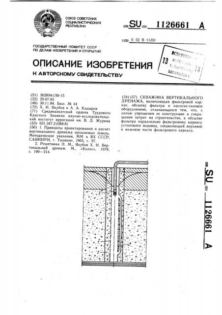 Скважина вертикального дренажа (патент 1126661)