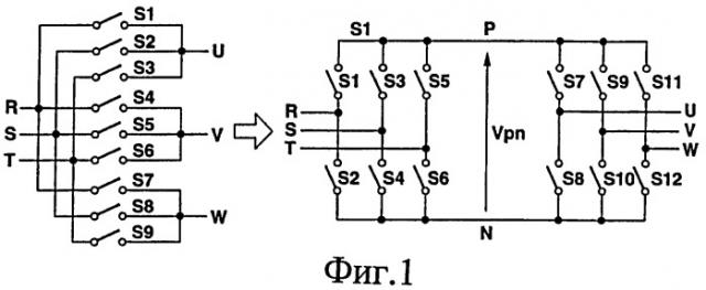 Способ управления входным/выходным режимом в устройстве прямого преобразования переменного тока в переменный ток (патент 2377711)