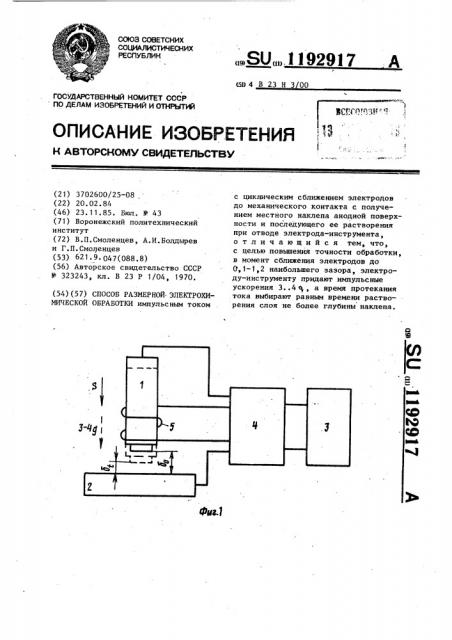 Способ размерной электрохимической обработки (патент 1192917)