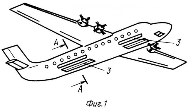 Самолет с топливом, расфасованным в съемные баки (патент 2243925)