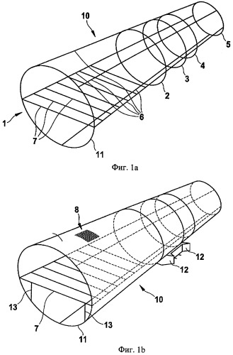 Фюзеляж самолета или космического летательного аппарата из гибридной конструкции углепластик/металл с металлической рамой (патент 2446076)
