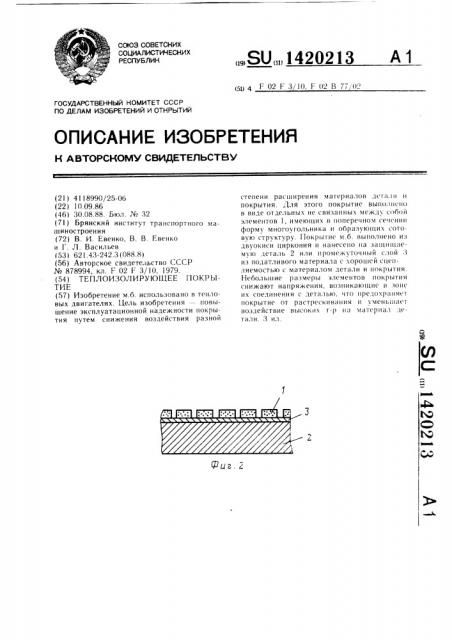 Теплоизолирующее покрытие (патент 1420213)