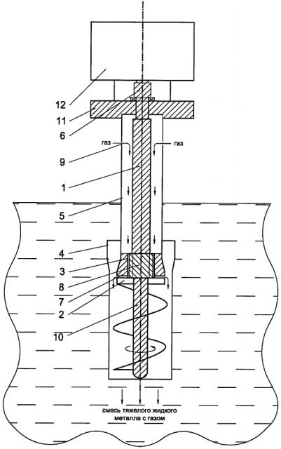 Устройство ввода газа в тяжелый жидкий металл (патент 2639721)