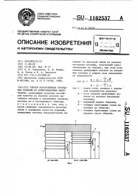 Способ изготовления трубчатых изделий из композиционных материалов (патент 1162537)