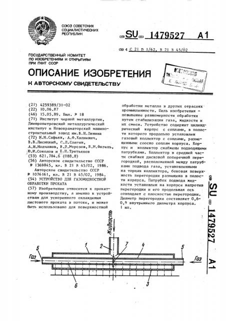 Устройство для газожидкостной обработки проката (патент 1479527)