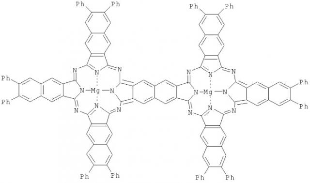 Комплекс изоиндоло[5,6-f]изоиндол-1,3,6,8(2н,7н)-тетраамина, 6,7- дифенил-2,3-дицианонафталина и mg и способ получения комплекса (патент 2430924)