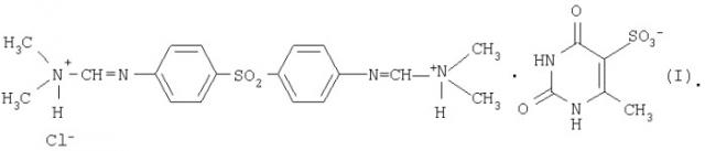 4,4'-сульфонилбис-(n,n'-диметиламмониометиленанилин)-хлорид, 6-метил-2,4-диоксо-1,2,3,4-тетрагидропиримидин-5-сульфонат, фармацевтическая композиция на его основе (патент 2275356)