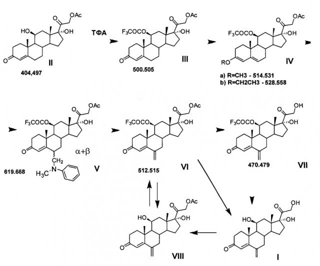 Способ получения 6-метиленгидрокортизона или его эфиров из 21-ацетата гидрокортизона (патент 2664101)