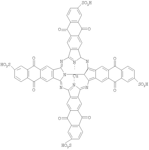 Тетра-[(10-сульфо)бензо[ ]]антрахинонопорфиразин меди (патент 2378303)