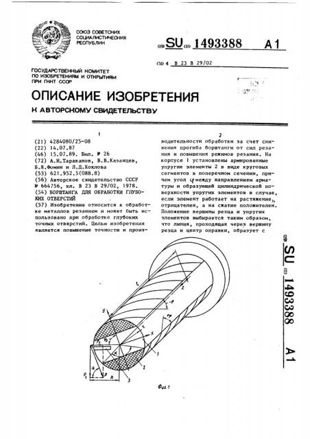 Борштанга для обработки глубоких отверстий (патент 1493388)