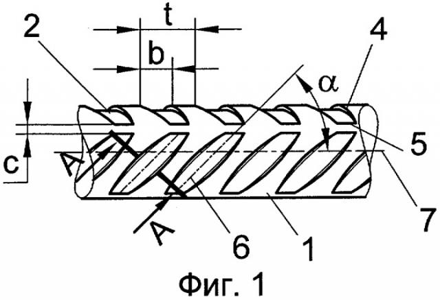 Прокатный профиль арматурной стали (патент 2309014)
