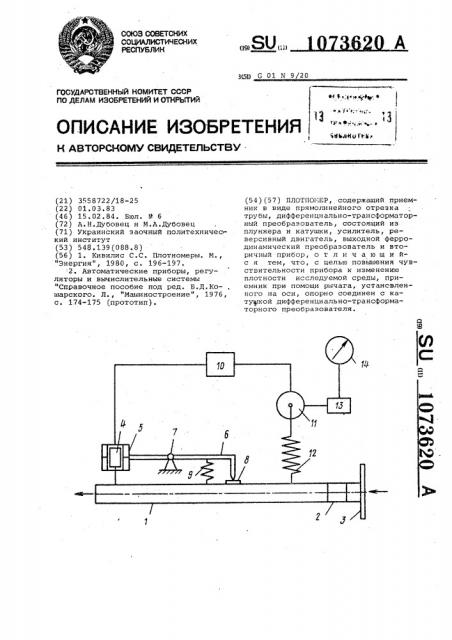Плотномер (патент 1073620)