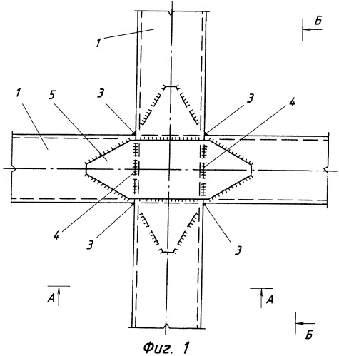 Сварной узел сопряжения перекрестных стержней (патент 2457300)