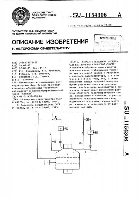 Способ управления процессом растворения сланцевой смолы (патент 1154306)