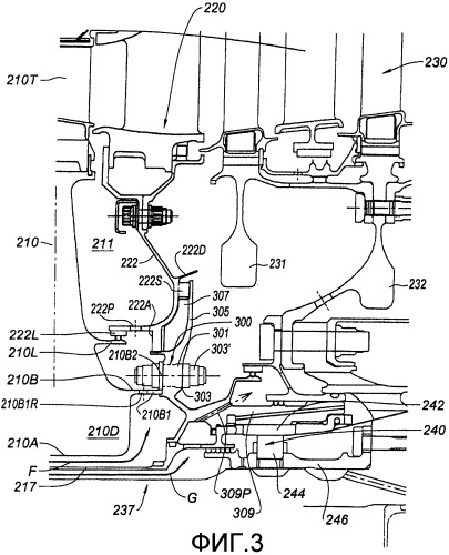 Устройство вентиляции дисков рабочих колес турбины газотурбинного двигателя, газотурбинный двигатель (патент 2417322)