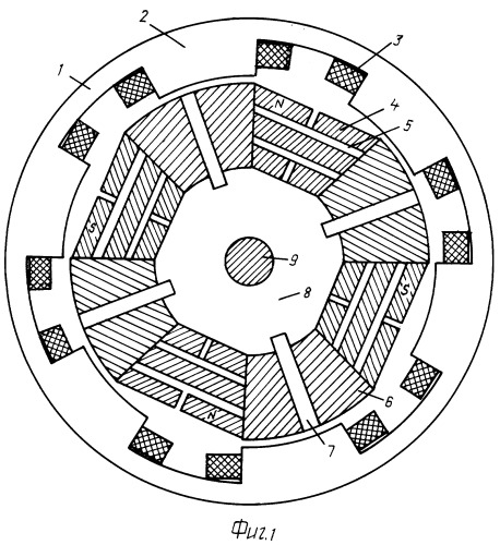 Трехфазный синхронный двигатель (патент 2410822)