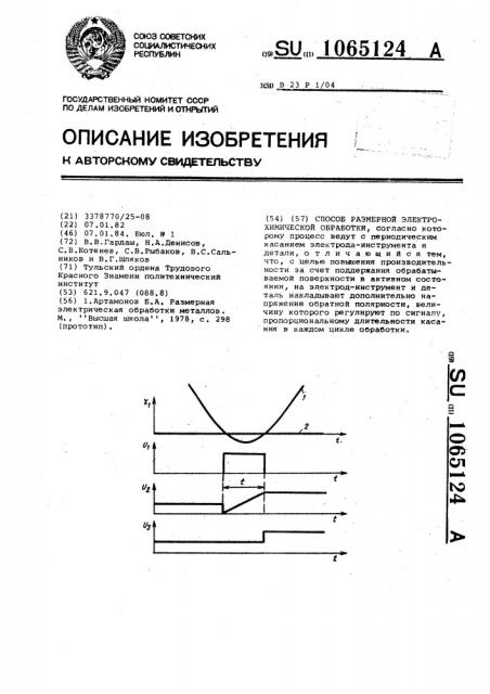 Способ размерной электрохимической обработки (патент 1065124)