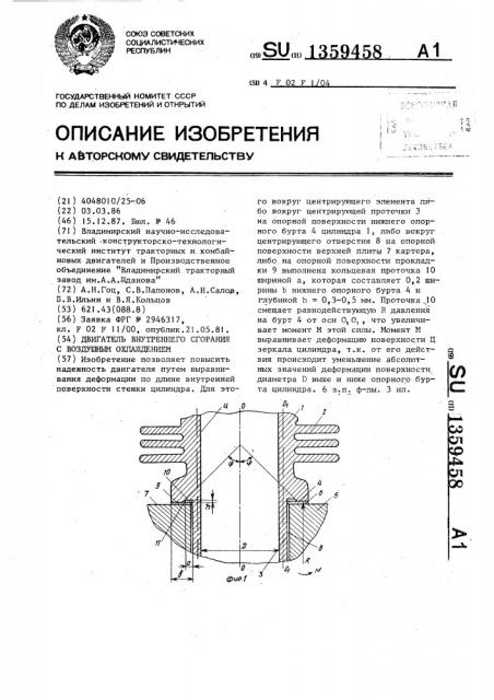 Двигатель внутреннего сгорания с воздушным охлаждением (патент 1359458)