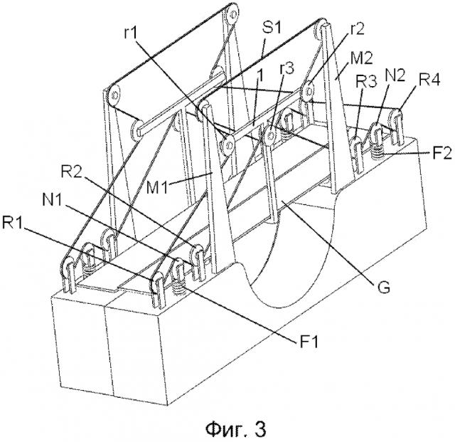 Подвесной мост с универсальной самоцентрирующейся системой и верхним расположением роликов замены. (патент 2601629)