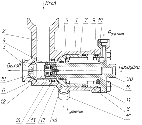 Пневмоуправляемый клапан (патент 2591374)