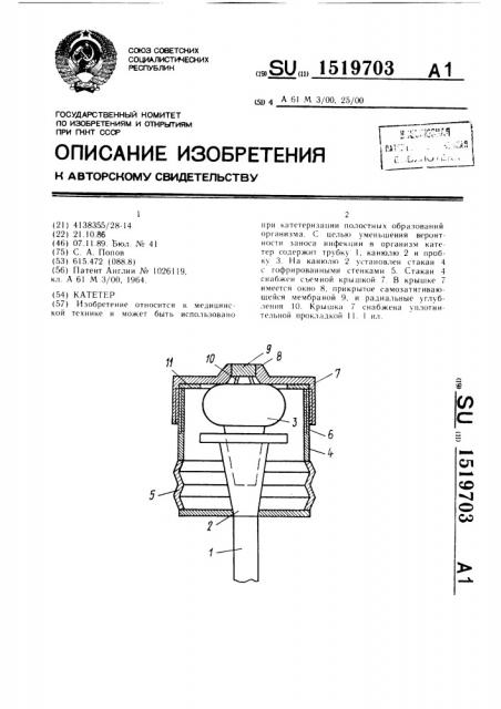 Катетер (патент 1519703)