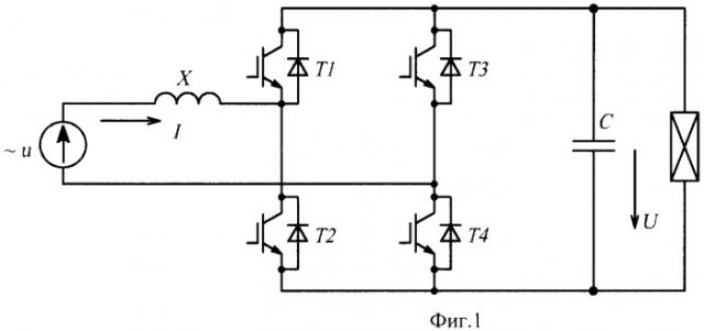 Способ управления четырехквадрантным преобразователем (патент 2315415)