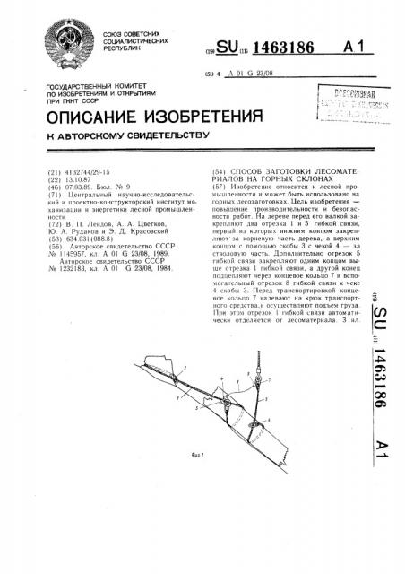 Способ заготовки лесоматериалов на горных склонах (патент 1463186)