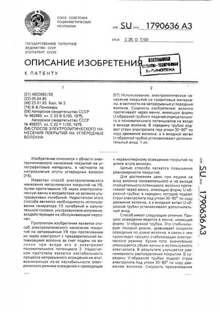 Способ электролитического нанесения покрытий на углеродные волокна (патент 1790636)