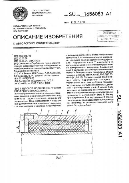 Седловой подшипник рукояти карьерного экскаватора (патент 1656083)