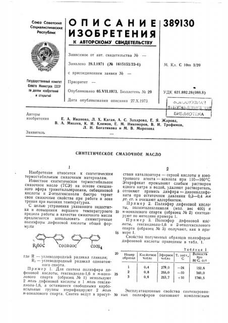Еи5лио'п1кл е. а. иванова, л. x. каган, а. с. захарова, е. я. жарова, в. а. михеев, к. и. климов, е. м. никоноров, в. и. трофимов, л. н. богатикова и м. в. морозова (патент 389130)