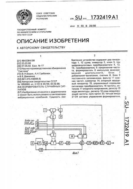 Формирователь случайных сигналов (патент 1732419)