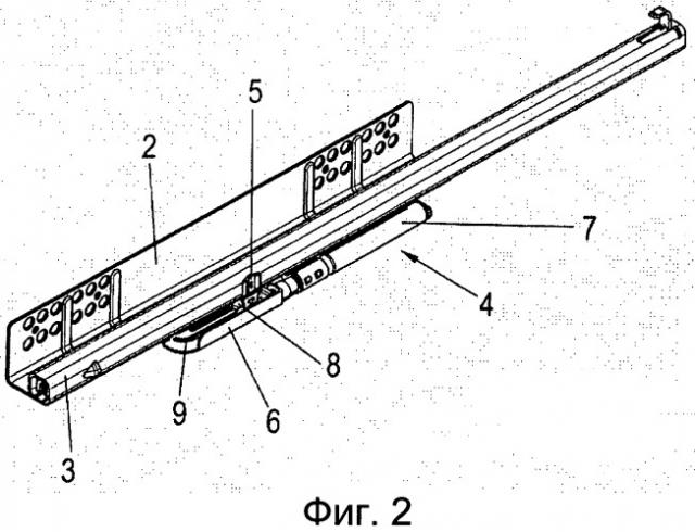 Открывающее и закрывающее устройство направляющей для выдвигания и направляющая для выдвигания (патент 2516158)