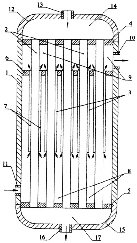 Вертикальный кожухотрубчатый испаритель с перегревателем (патент 2451888)