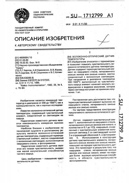 Волоконно-оптический датчик температуры (патент 1712799)