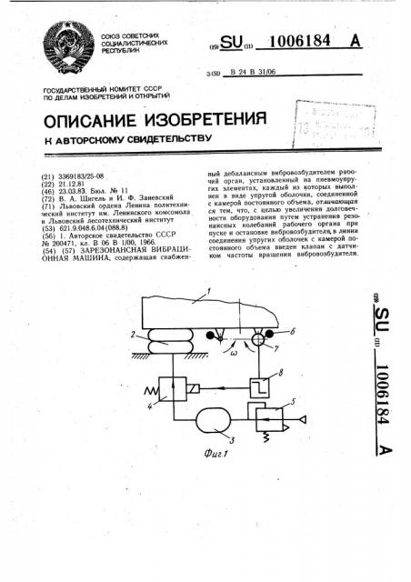 Зарезонанская вибрационная машина (патент 1006184)