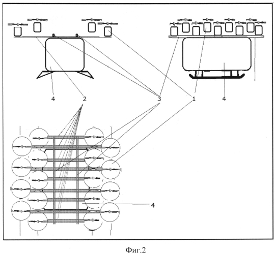 Мультикоптер с линейным расположением винтомоторных групп (патент 2577822)