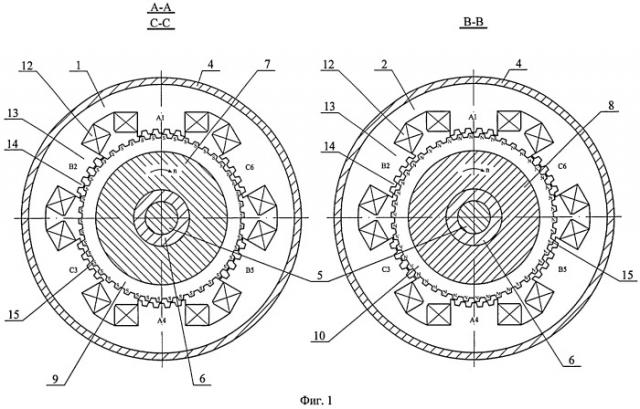Бесконтактная редукторная машина с явнополюсным якорем (патент 2416861)
