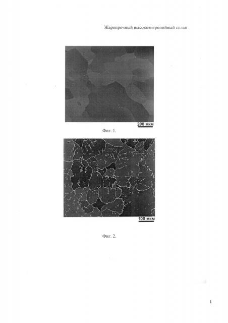 Жаропрочный высокоэнтропийный сплав (патент 2631066)