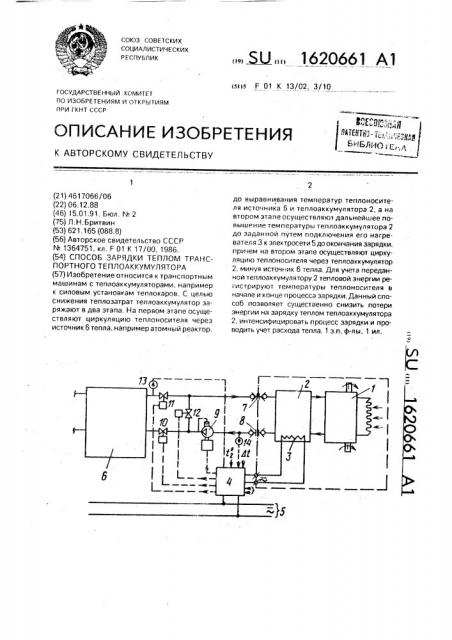 Способ зарядки теплом транспортного теплоаккумулятора (патент 1620661)