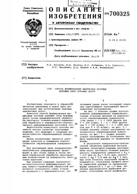 Способ формирования шариковых беговых дорожек опор буровых долот (патент 700325)