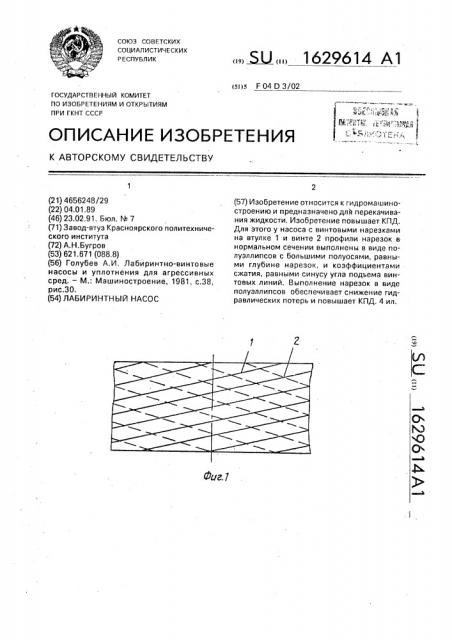 Лабиринтный насос (патент 1629614)